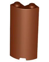 Cylinder Quarter 2 x 2 x 5 (Wall) in Reddish Brown