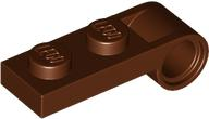 Plate Special 1 x 2 with Pin Hole On Side in Reddish Brown