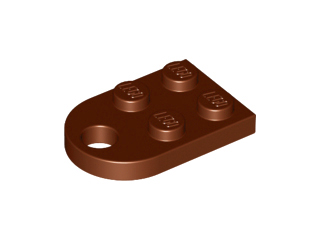 Plate Special 3 x 2 with Rounded End, Hole in Reddish Brown
