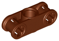 Technic Axle and Pin Connector Perpendicular 3L with Centre Pin Hole in Reddish Brown
