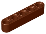 Technic Beam 1 x 5 Thick in Reddish Brown