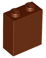 Brick 1 x 2 x 2 with Inside Stud Holder in Reddish Brown