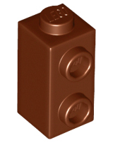Brick Special 1 x 1 x 1 2/3 with Studs on 1 Side in Reddish Brown