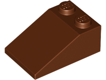 Brick Sloped 33° 3 x 2 in Reddish Brown