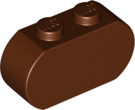 Brick Curved 3 x 1 Round Ends in Reddish Brown