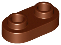Plate Special 1 x 2 Rounded with 2 Open Studs in Reddish Brown