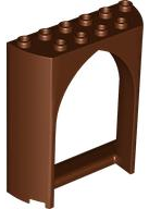 Panel 2 x 6 x 6 with Gothic Arch in Reddish Brown