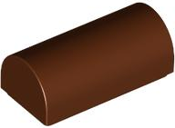 Brick Curved 1 x 2 x 2/3 Double Curved Top, No Studs in Reddish Brown