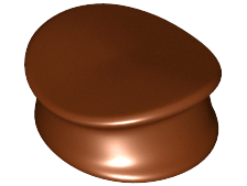 Cap, Police Style in Reddish Brown