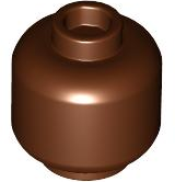 Minifig Head [Plain] [Hollow Stud] in Reddish Brown
