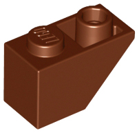 Brick Sloped Inverted 45° 2 x 1 in Reddish Brown