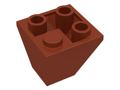 Brick Sloped Inverted 45° 2 x 2 Double Convex in Reddish Brown