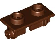 Hinge Brick 1 x 2 Top Plate Thin in Reddish Brown
