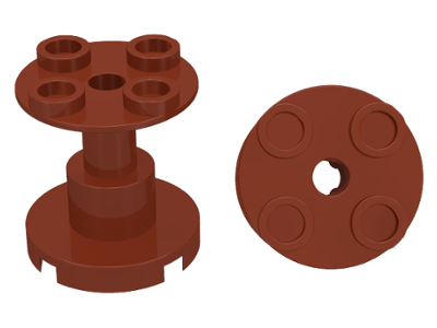Support Round 2 x 2 x 2 Stand with Reach-Through Center Hole in Reddish Brown