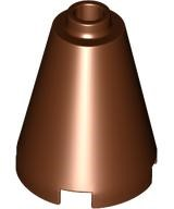 Cone 2 x 2 x 2, Open Stud in Reddish Brown