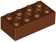 Brick Special 2 x 4 with 3 Axle Holes in Reddish Brown