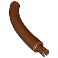 Animal Body Part / Plant, Tail / Neck / Branch / Trunk, Middle Section with Pin, Round Pin Hole in Reddish Brown