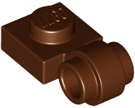 Plate Special 1 x 1 with Clip Light, Bar Hole [Thick Ring] in Reddish Brown