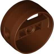 Technic Cylinder 4 x 4 with Pin Holes and Centre Bar, Closed Sides on Bar in Reddish Brown