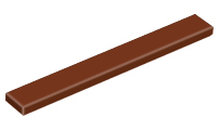 Tile 1 x 8 with Groove in Reddish Brown