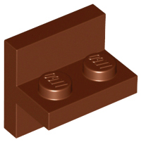 Bracket 2 x 2 with 1 x 2 Vertical Studs in Reddish Brown