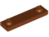 Plate Special 1 x 4 with 2 Studs with Groove [New Underside] in Reddish Brown