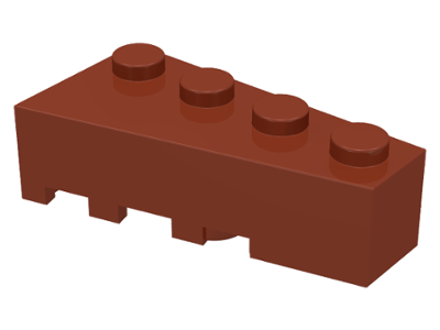 Brick Wedged, Angled 4 x 2 Right in Reddish Brown