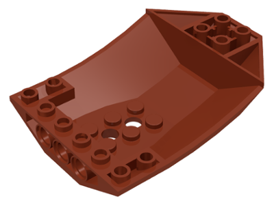 Brick Wedged, Curved Inverted 8 x 6 x 2 Cockpit in Reddish Brown
