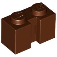 Brick Special 1 x 2 with Groove in Reddish Brown