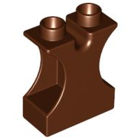 Duplo Brick 1 x 2 x 2 with Side Cutouts and Channel in Top in Reddish Brown
