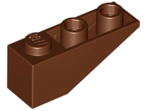 Brick Sloped Inverted 33° 3 x 1 with Internal Stopper and No Front Stud Connection in Reddish Brown