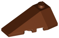 Brick Wedged, Sloped 4 x 2 Triple Left in Reddish Brown