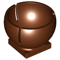 Cylinder Hemisphere 2 x 2 Ball Turret Socket Base in Reddish Brown