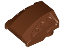 Brick Curved 2 x 2 No Studs - 3 Recessed Side Ports in Reddish Brown