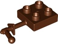 Duplo Plate 2 x 2 with Handle in Reddish Brown