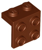 Bracket 1 x 2 - 2 x 2 in Reddish Brown