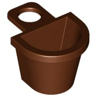 Minifig Neckwear Basket [D Style] in Reddish Brown