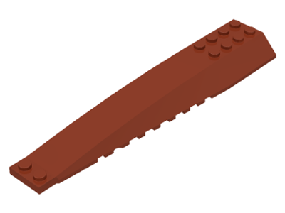 Brick Wedged, Curved 16 x 4 Triple with Inner Ridges in Reddish Brown