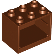 Cupboard 2 x 3 x 2 with Hollow Studs in Reddish Brown