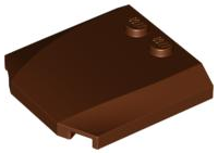 Brick Wedged, Curved Triple 4 x 4 x 2/3 with 2 Studs in Reddish Brown