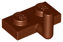 Plate Special 1 x 2 with Bar Up [Horizontal Arm 5mm] in Reddish Brown