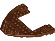 Boat Hull Section, Brick 10 x 12 x 1 with 4 x 6 Cutout in Reddish Brown