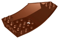 Brick Wedged, Curved Inverted 10 x 6 x 2 Cockpit in Reddish Brown