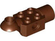 Technic Brick Special 2 x 2 with Pin Hole, Rotation Joint Ball Half [Horizontal Top], Rotation Joint Socket in Reddish Brown