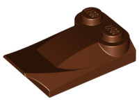 Brick Wedged, Curved 2 x 3 x 2/3 Two Studs, Wing End in Reddish Brown