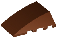 Brick Wedged, Curved 4 x 4 No Top Studs in Reddish Brown