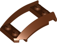 Wheel Arch, Curved Wedge 4 x 3 with 2 x 2 Opening and 4 Studs in Reddish Brown