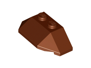 Brick Wedged, Sloped 45° 2 x 4 Triple in Reddish Brown