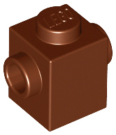 Brick Special 1 x 1 with Studs on 2 Sides in Reddish Brown