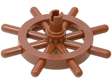 Boat / Ship Wheel / Helm with Slotted Pin in Reddish Brown